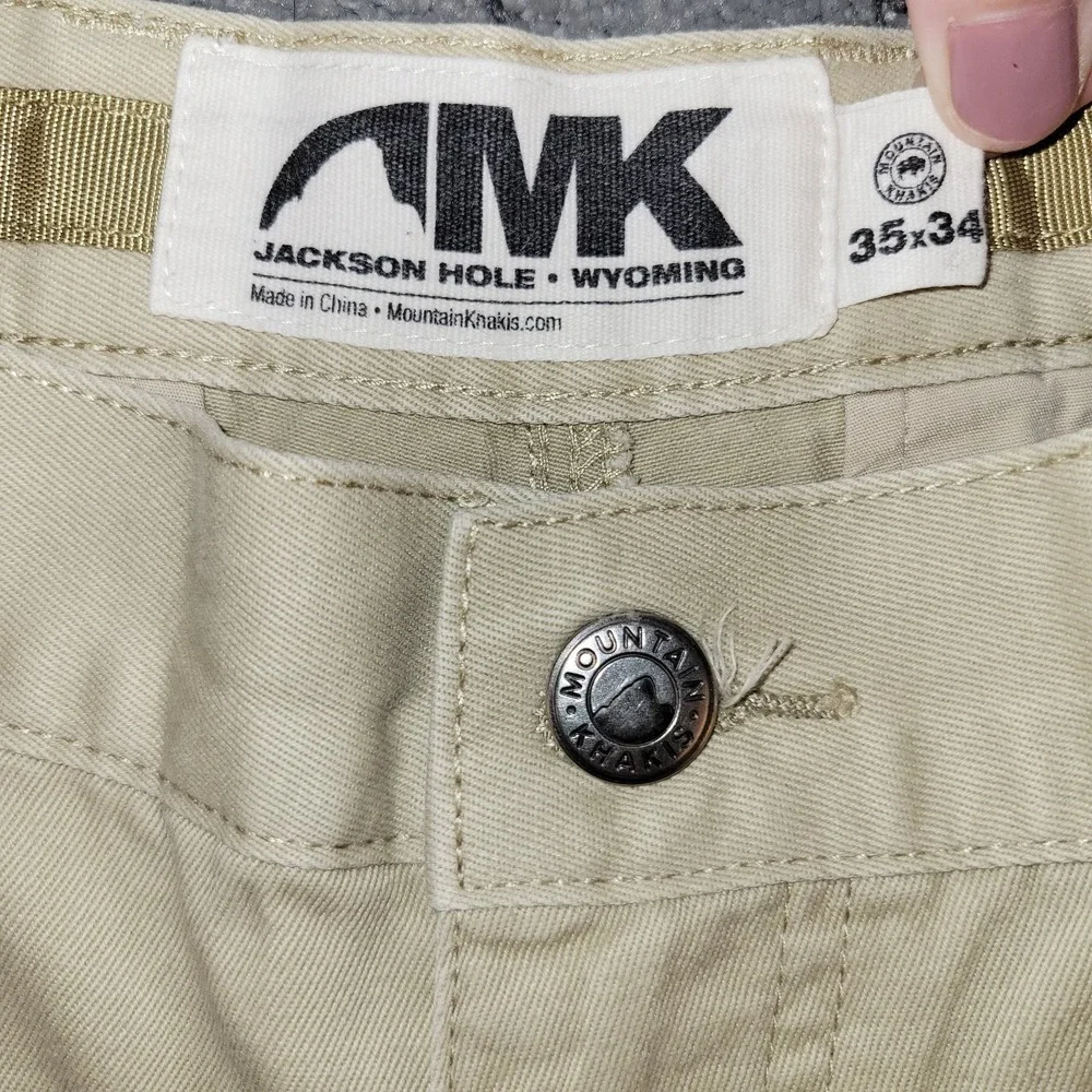 Mountain Khakis Pants Mens 35x34 Beige Teton Twill Relaxed Straight Leg Casual